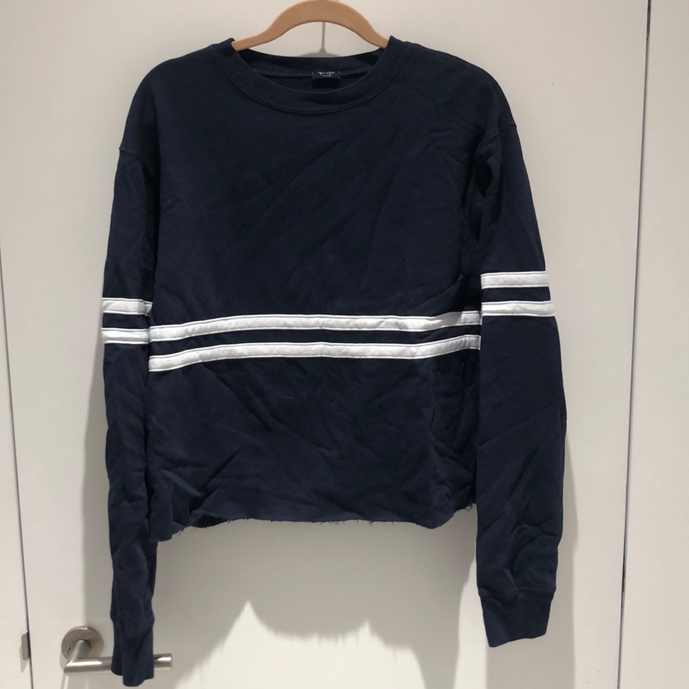 Brandy Melville Navy Blue Cropped Sweatshirt
